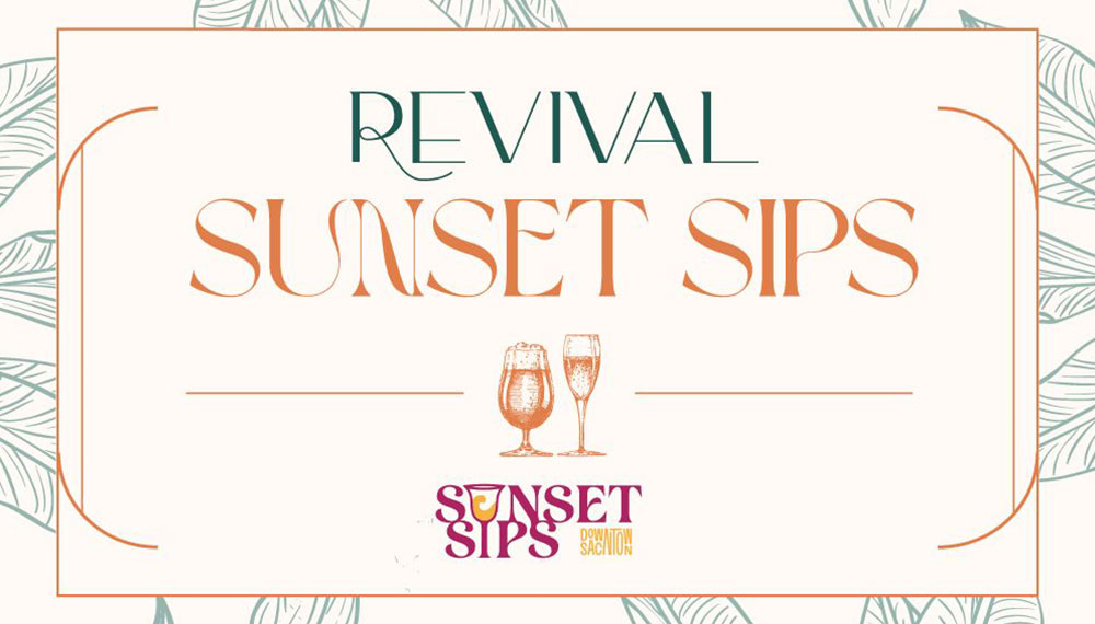 Graphic that says Sunset Sips