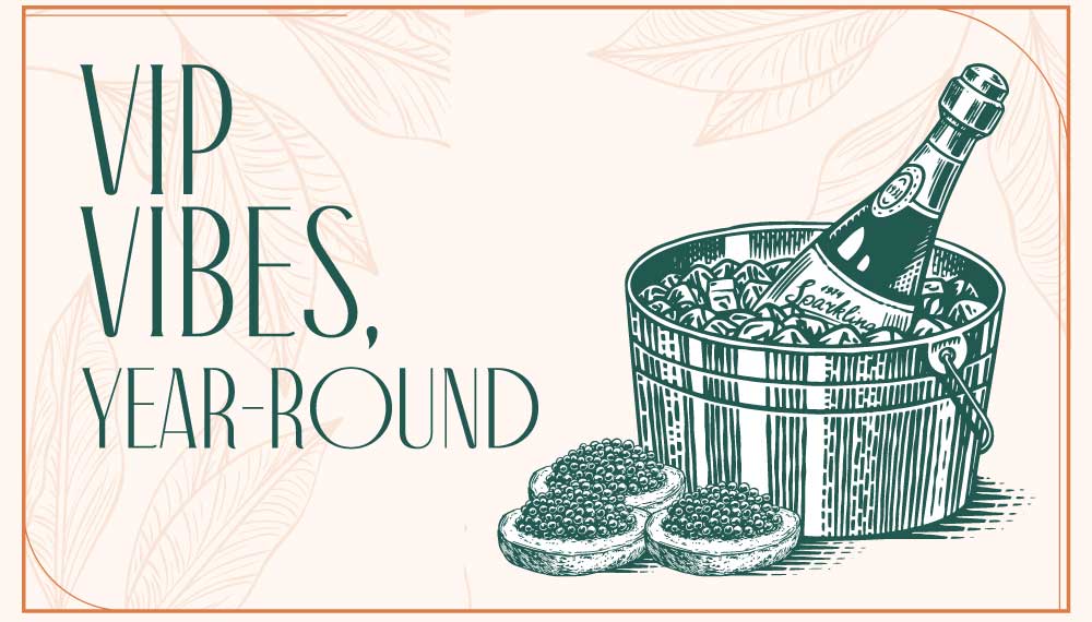 VIP Poolside Cabana tile with the words VIP Vibes Year Round