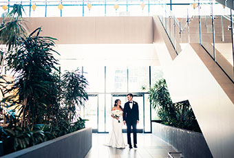 newlyweds at the hotel