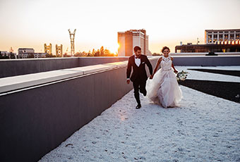 newlyweds on our rooftop